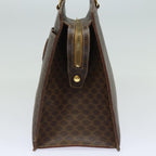 CELINE Macadam Canvas Hand Bag PVC Leather Brown Auth 81195