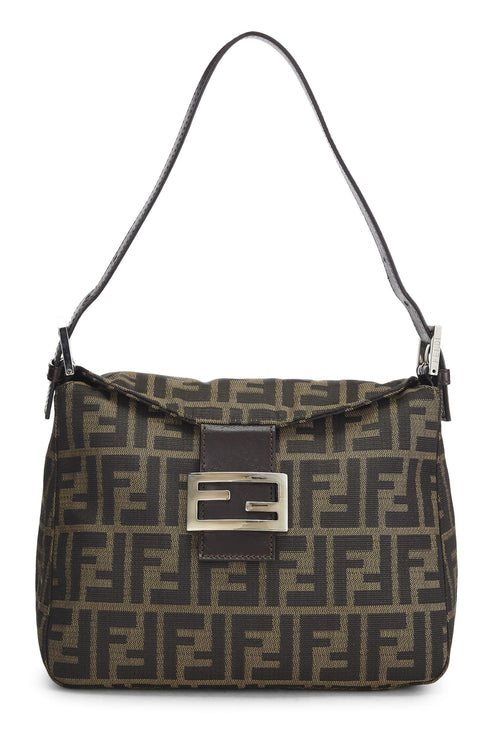 Fendi,  Brown Zucca Canvas Shoulder Bag, Brown