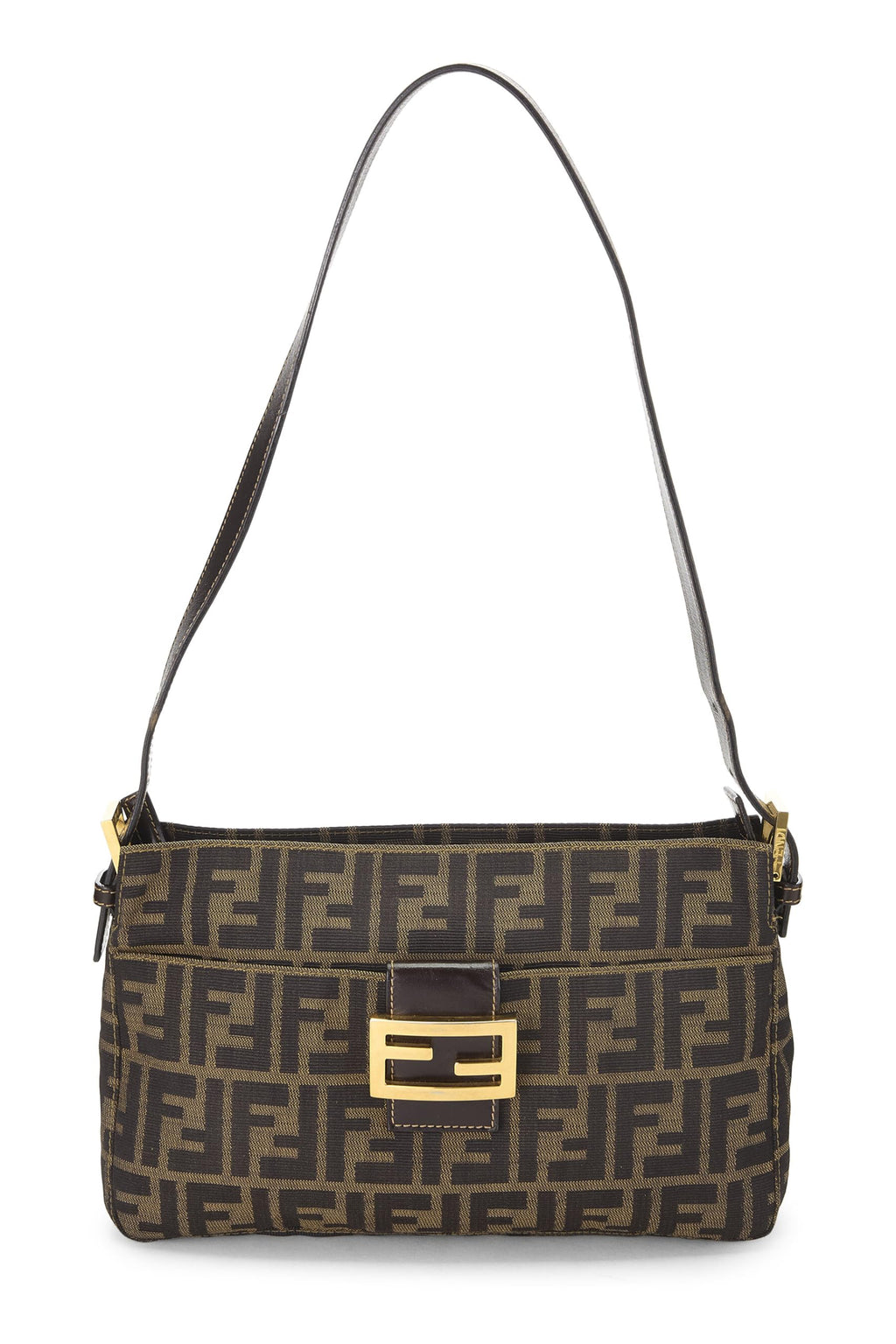 Fendi,  Brown Zucca Canvas Shoulder Bag, Brown