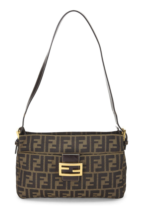 Fendi,  Brown Zucca Canvas Shoulder Bag, Brown