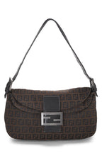 Fendi,  Black Nylon Zucchino Shoulder Bag, Brown