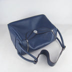 Hermes Lindy 34cm handbag 6208 dark blue Silver