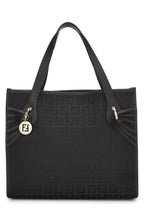 Fendi,  Black Zucchino Canvas Tote Small, Black