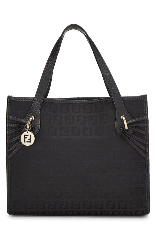 Fendi,  Black Zucchino Canvas Tote Small, Black