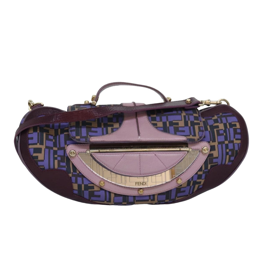 FENDI Zucca Canvas Shoulder Bag Purple81351