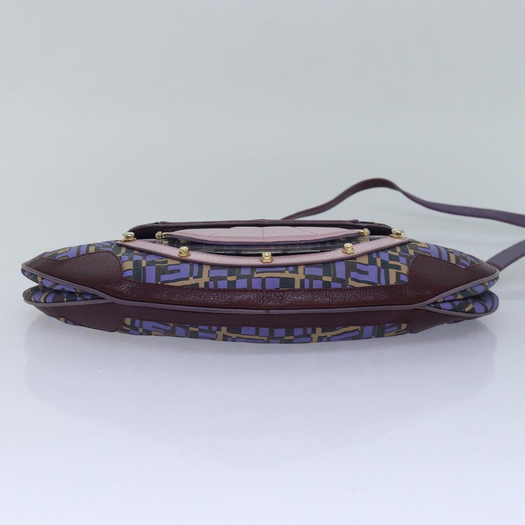 FENDI Zucca Canvas Shoulder Bag Purple81351