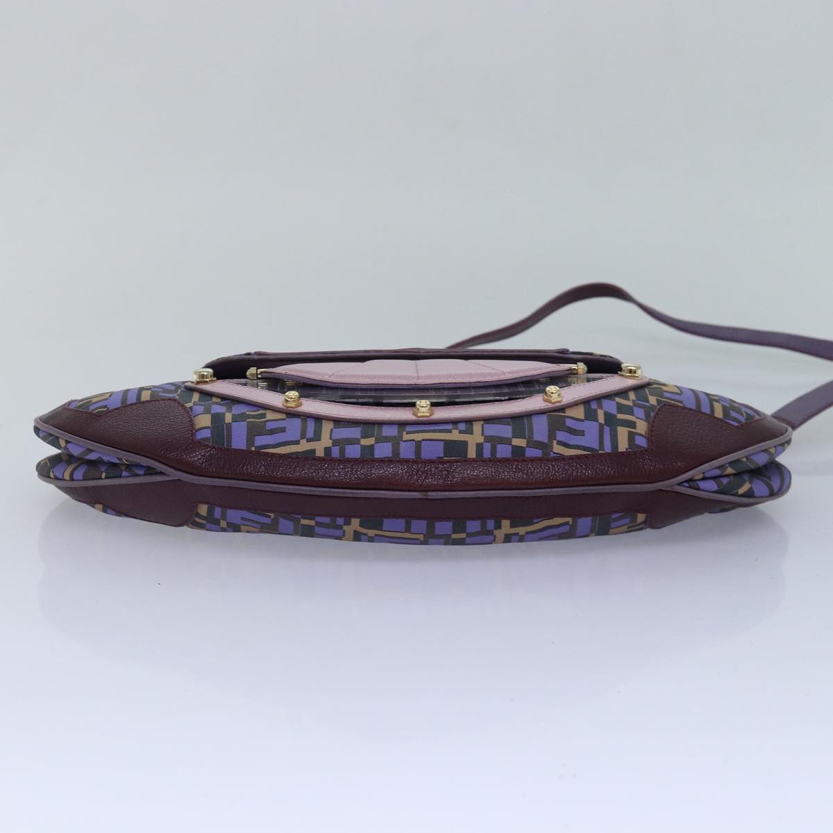 FENDI Zucca Canvas Shoulder Bag Purple81351