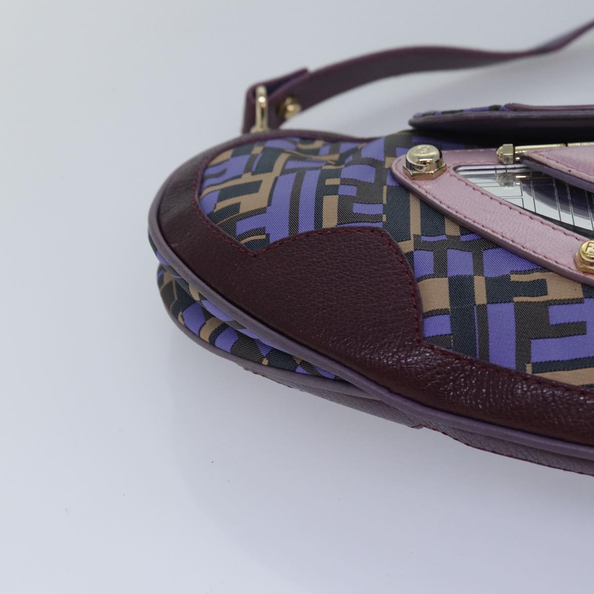 FENDI Zucca Canvas Shoulder Bag Purple81351
