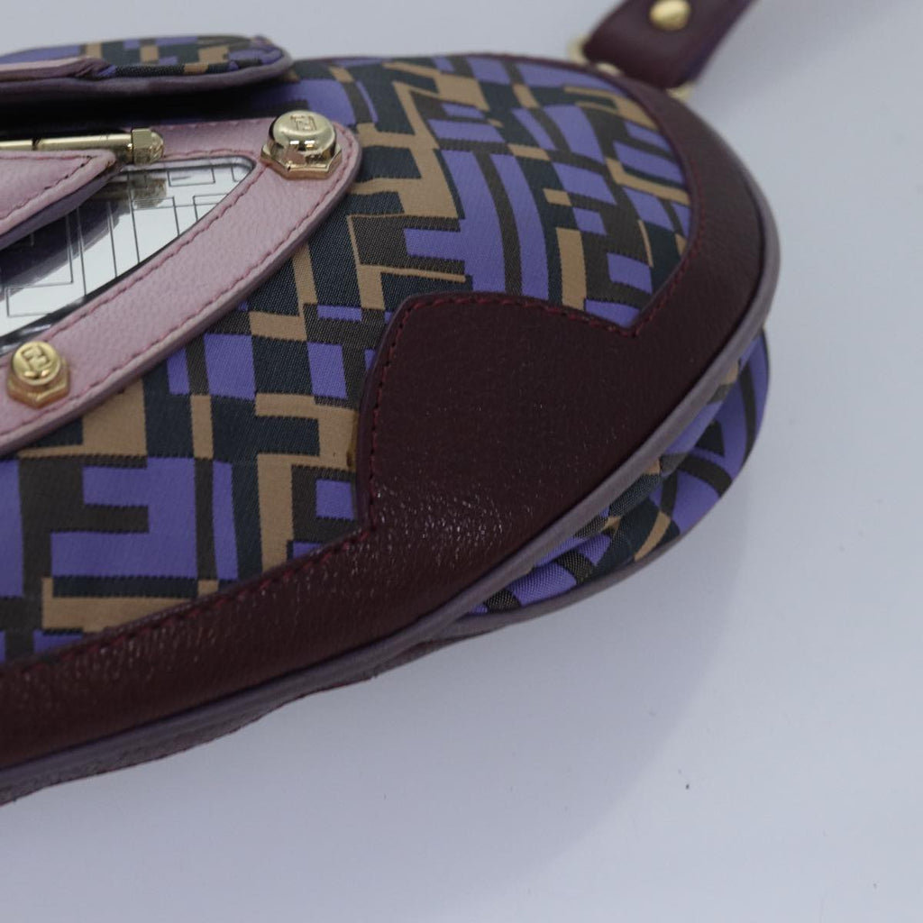FENDI Zucca Canvas Shoulder Bag Purple81351