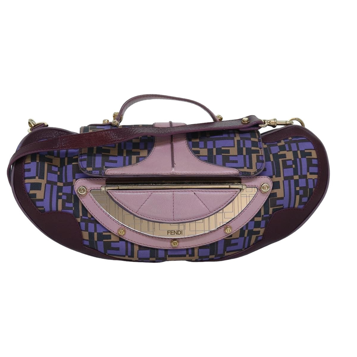 FENDI Zucca Canvas Shoulder Bag Purple81351