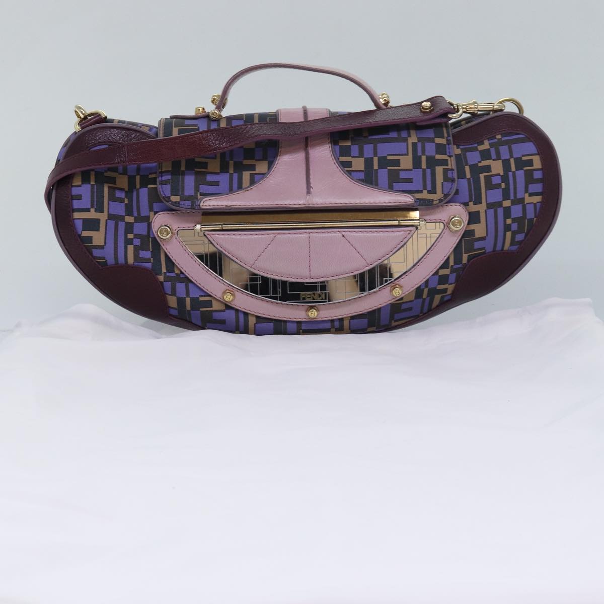 FENDI Zucca Canvas Shoulder Bag Purple81351