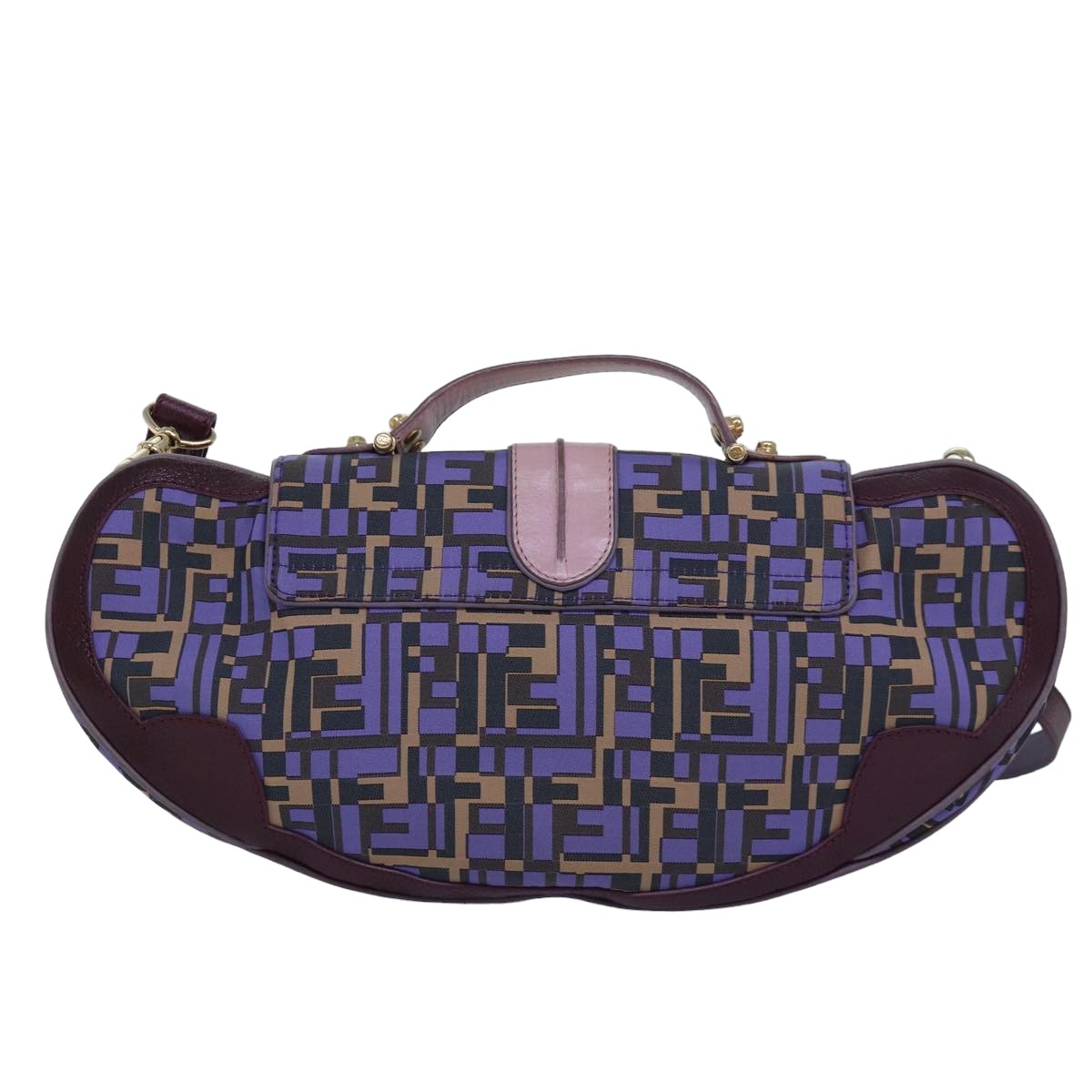 FENDI Zucca Canvas Shoulder Bag Purple81351