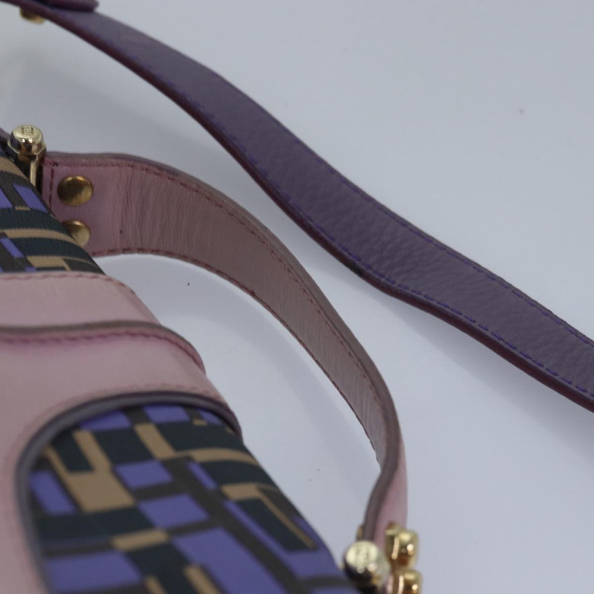 FENDI Zucca Canvas Shoulder Bag Purple81351
