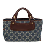 CELINE Macadam Canvas Hand Bag Blue  81368