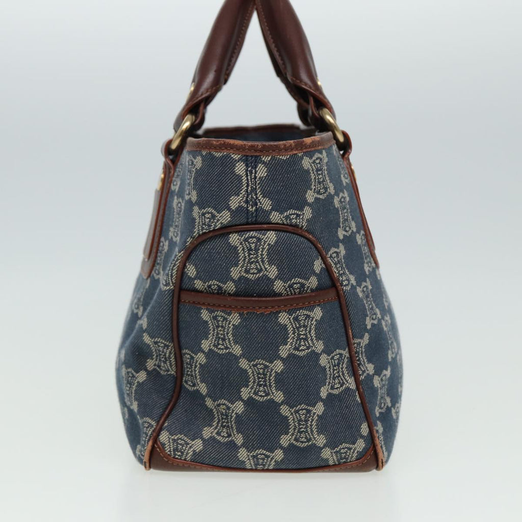 CELINE Macadam Canvas Hand Bag Blue  81368