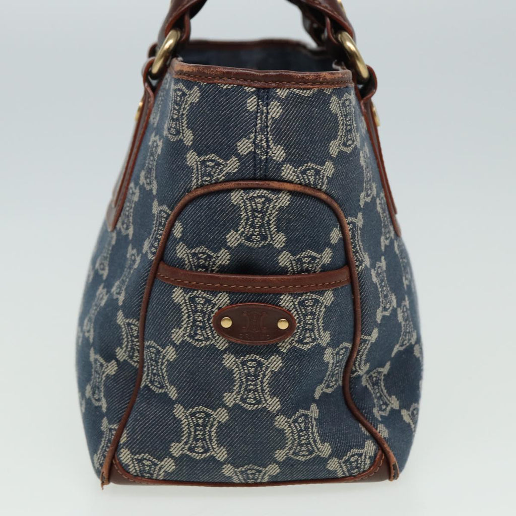 CELINE Macadam Canvas Hand Bag Blue  81368
