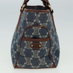 CELINE Macadam Canvas Hand Bag Blue  81368
