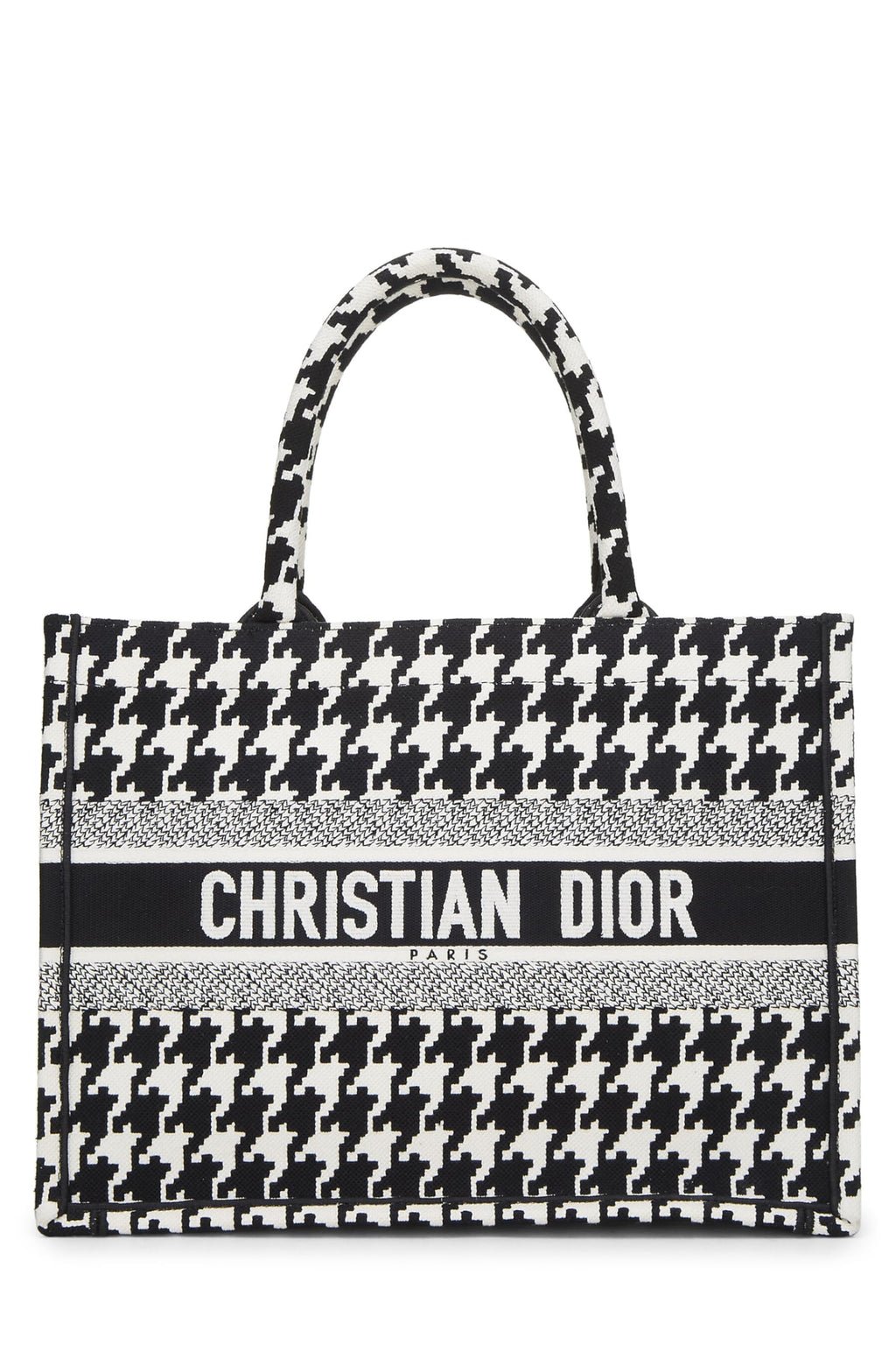 Dior,  Black & White Houndstooth Book Tote Medium, Multi