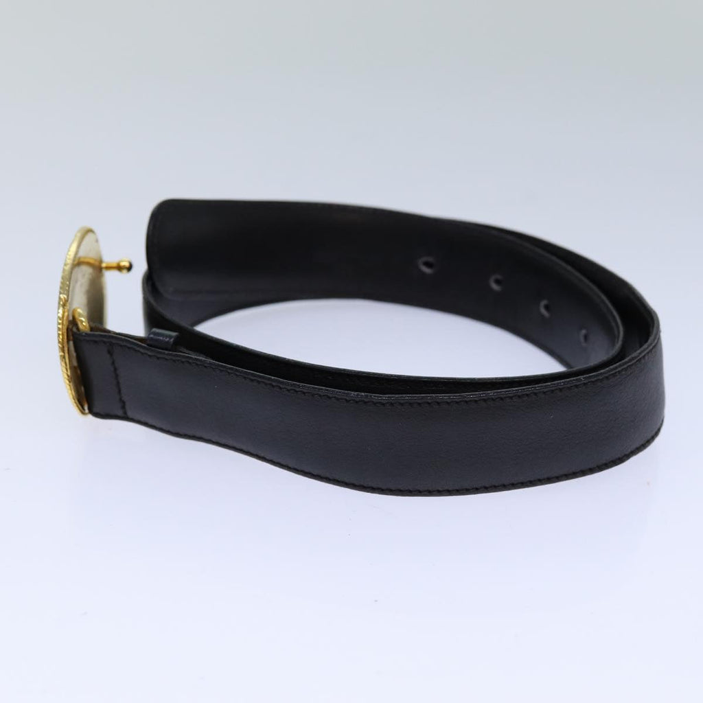 CELINE Belt 65 Leather 29.9" Black Auth 81375