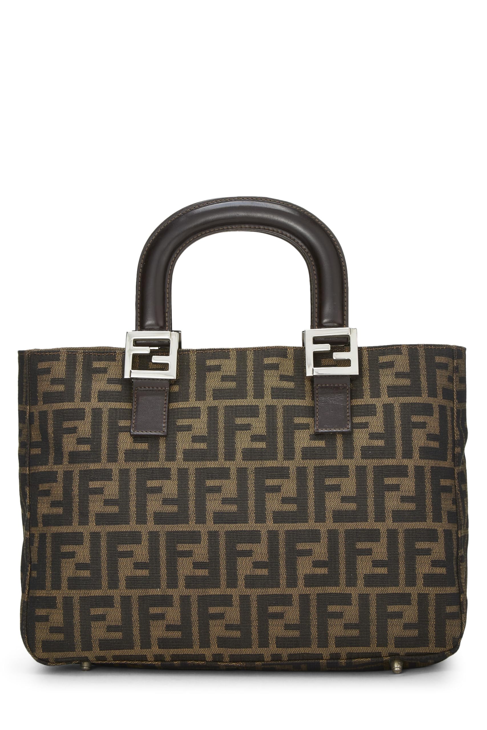 Fendi,  Brown Zucca Canvas Handbag Small, Brown