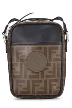 Fendi,  Black & Brown Zucca Coated Canvas Crossbody Bag, Black