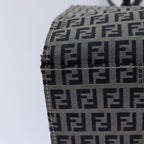 FENDI Zucchino Canvas Mamma Baguette Hand Bag Navy81442