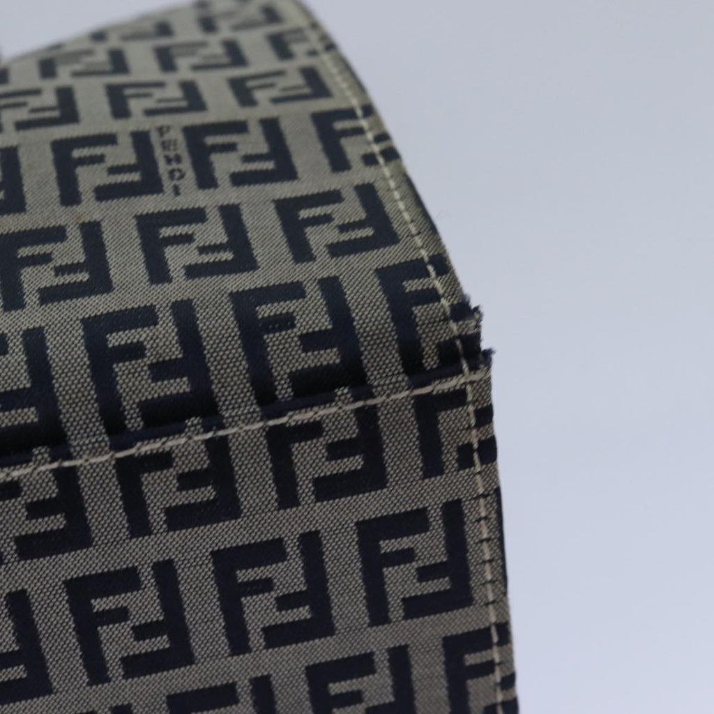 FENDI Zucchino Canvas Mamma Baguette Hand Bag Navy81442