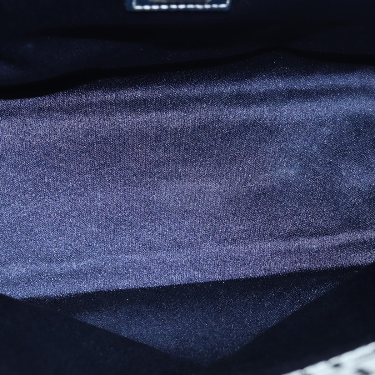 FENDI Zucchino Canvas Mamma Baguette Hand Bag Navy81442