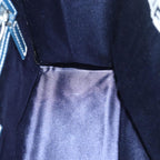 FENDI Zucchino Canvas Mamma Baguette Hand Bag Navy81442