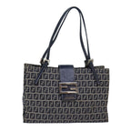 FENDI Zucchino Canvas Mamma Baguette Hand Bag Navy81442