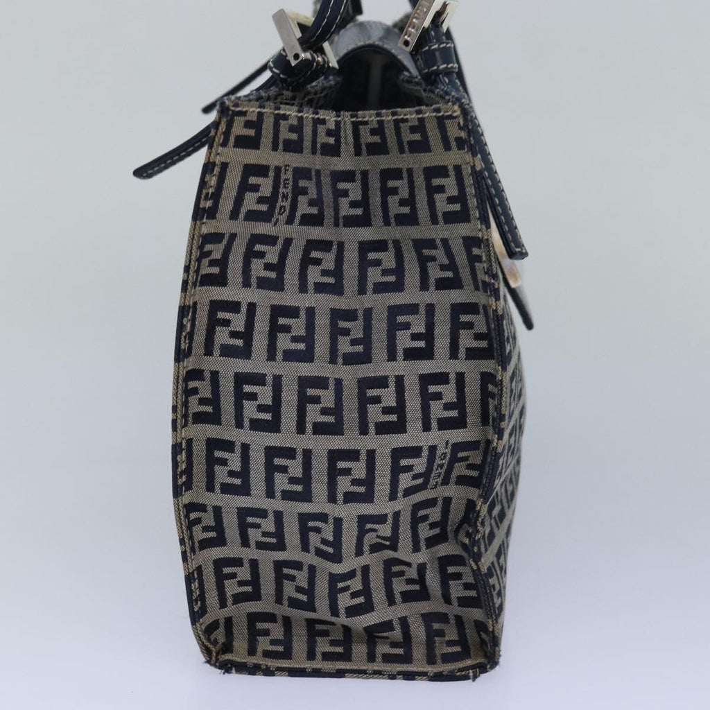 FENDI Zucchino Canvas Mamma Baguette Hand Bag Navy81442
