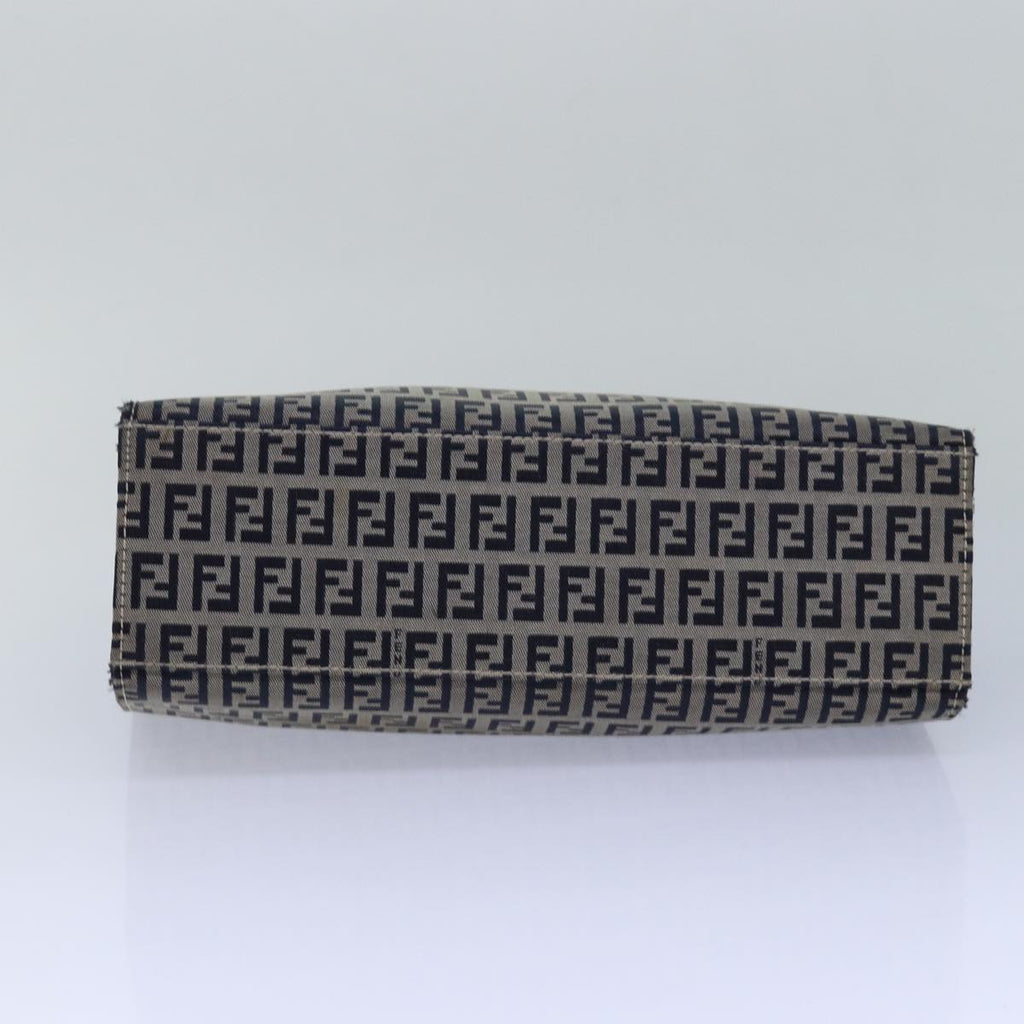 FENDI Zucchino Canvas Mamma Baguette Hand Bag Navy81442