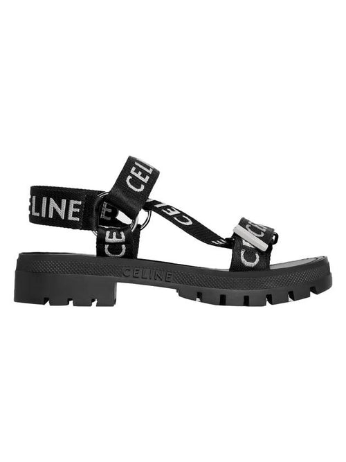 CELINE Leo Strappy Sandals Black