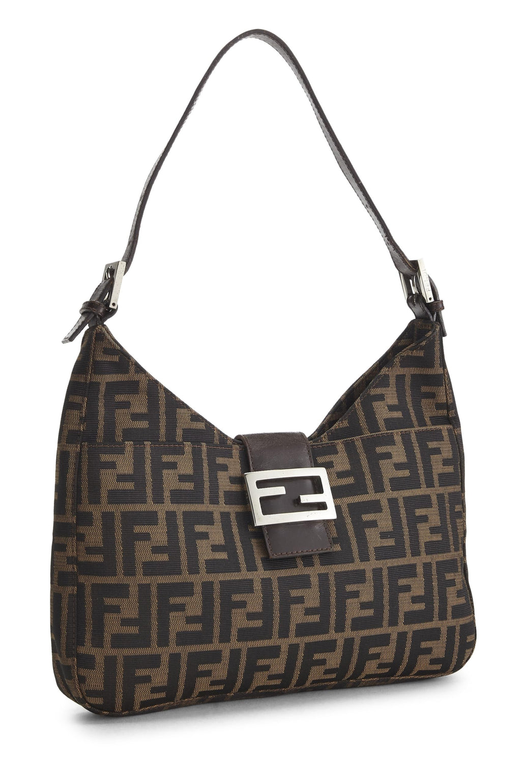 Fendi,  Brown Zucca Canvas Shoulder Bag, Brown
