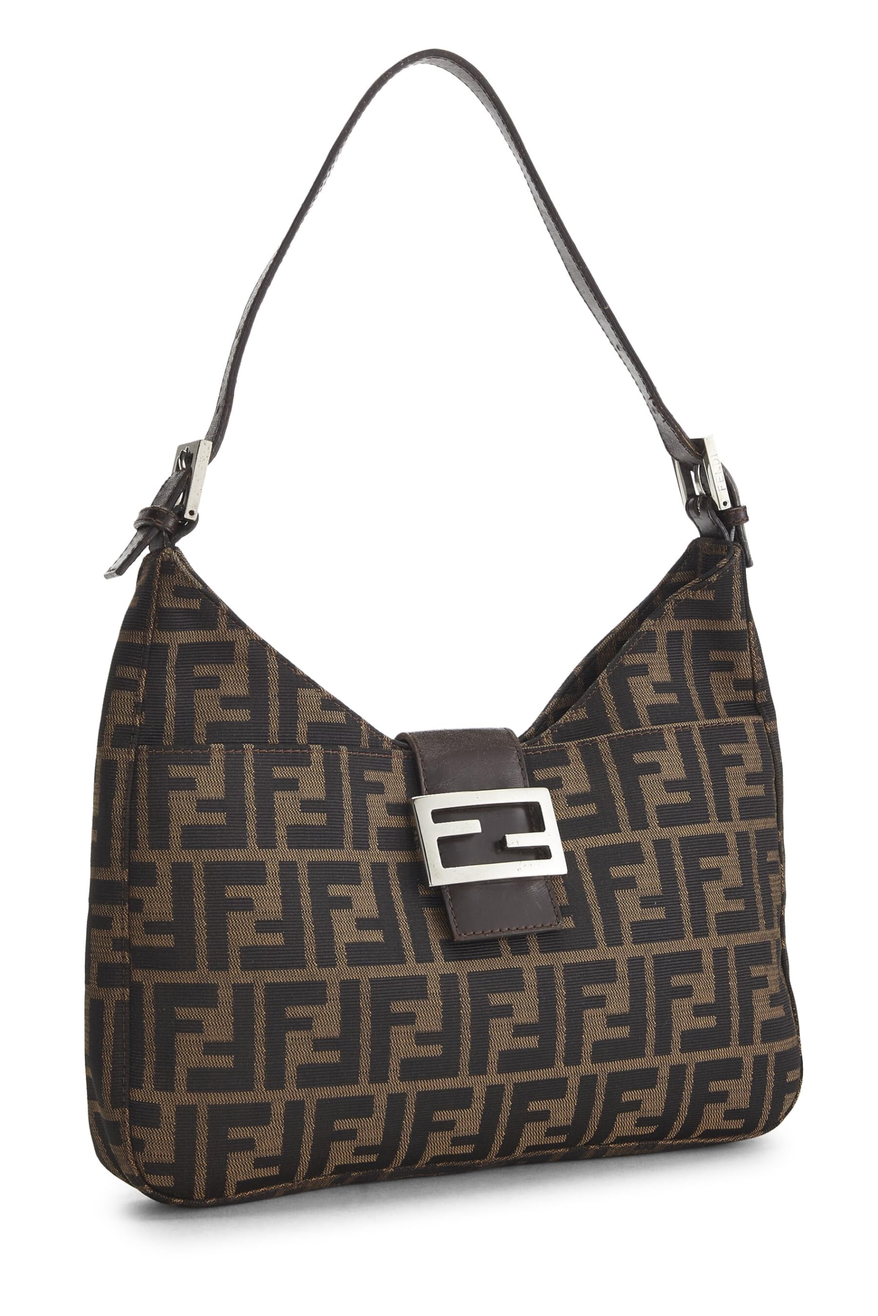 Fendi,  Brown Zucca Canvas Shoulder Bag, Brown