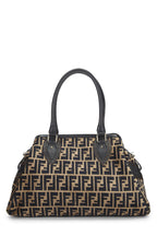 Fendi,  Black & Beige Zucca Velour Bag Du Jour Medium, Brown