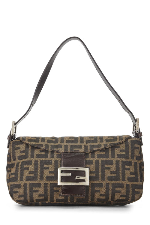 Fendi,  Brown Zucca Canvas Shoulder Bag, Brown