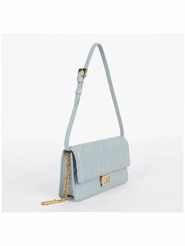 Fendi FF Baguette Nappa Leather Long Wallet Light Blue