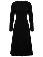 Balenciaga Women's Stretch Crepe Twill Long Dress Black