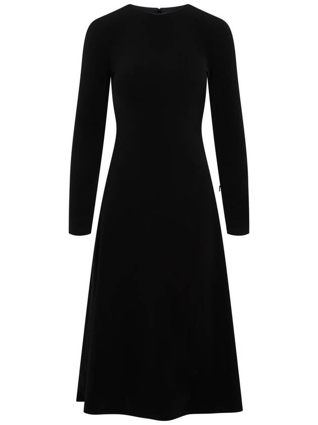 Balenciaga Women's Stretch Crepe Twill Long Dress Black