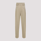 BOTTEGA VENETA Cotton Gabardine Trousers with Coordinated Waist Belt