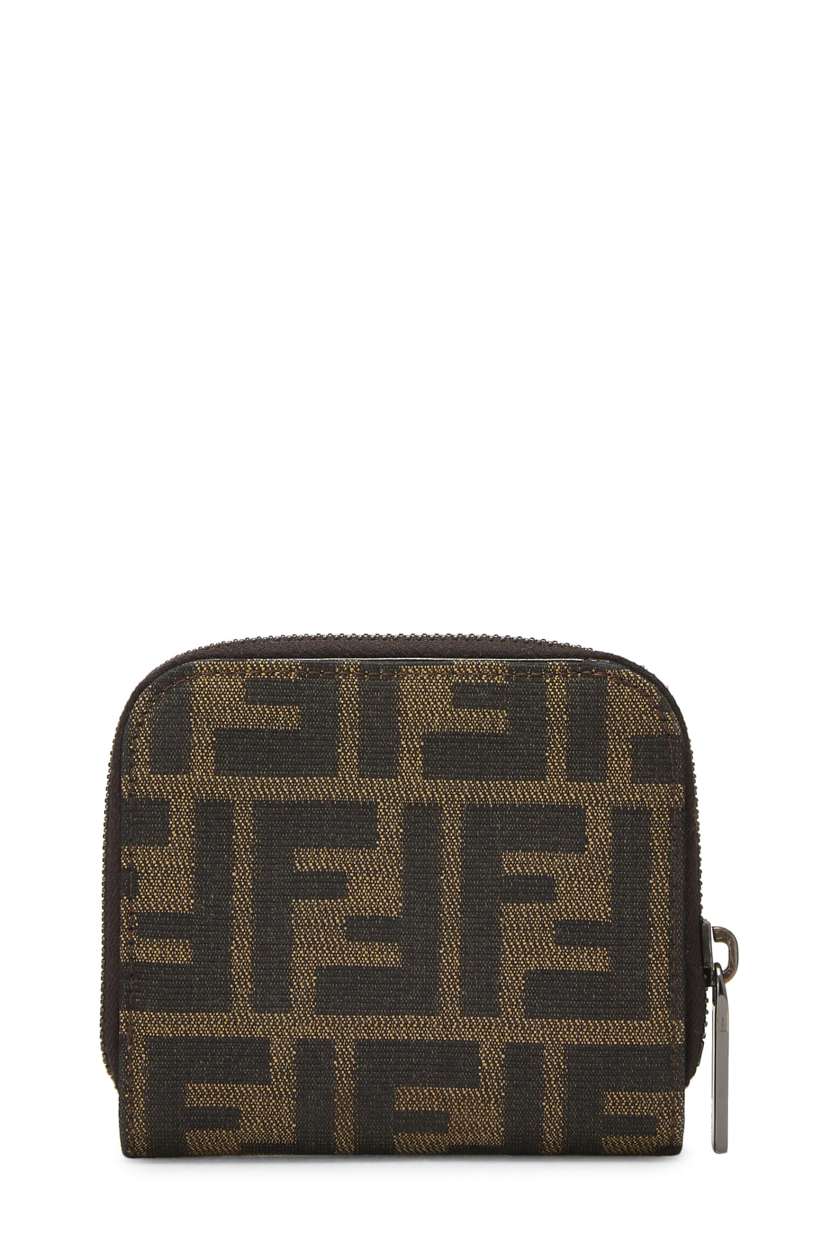 Fendi,  Brown Zucca Canvas Compact Wallet, Brown