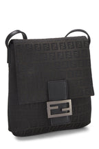 Fendi,  Black Zucchino Canvas Tube Messenger Small, Black