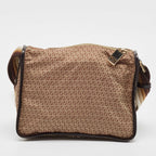 Fendi Beige/brown Zucchino Nylon And Leather Messenger Bag