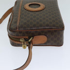 CELINE Macadam Canvas Shoulder Bag PVC Leather Brown Auth 81638