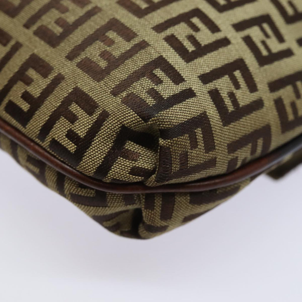 FENDI Zucchino Canvas Mamma Baguette Shoulder Bag Brown 8BT07581642