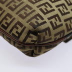 FENDI Zucchino Canvas Mamma Baguette Shoulder Bag Brown 8BT07581642