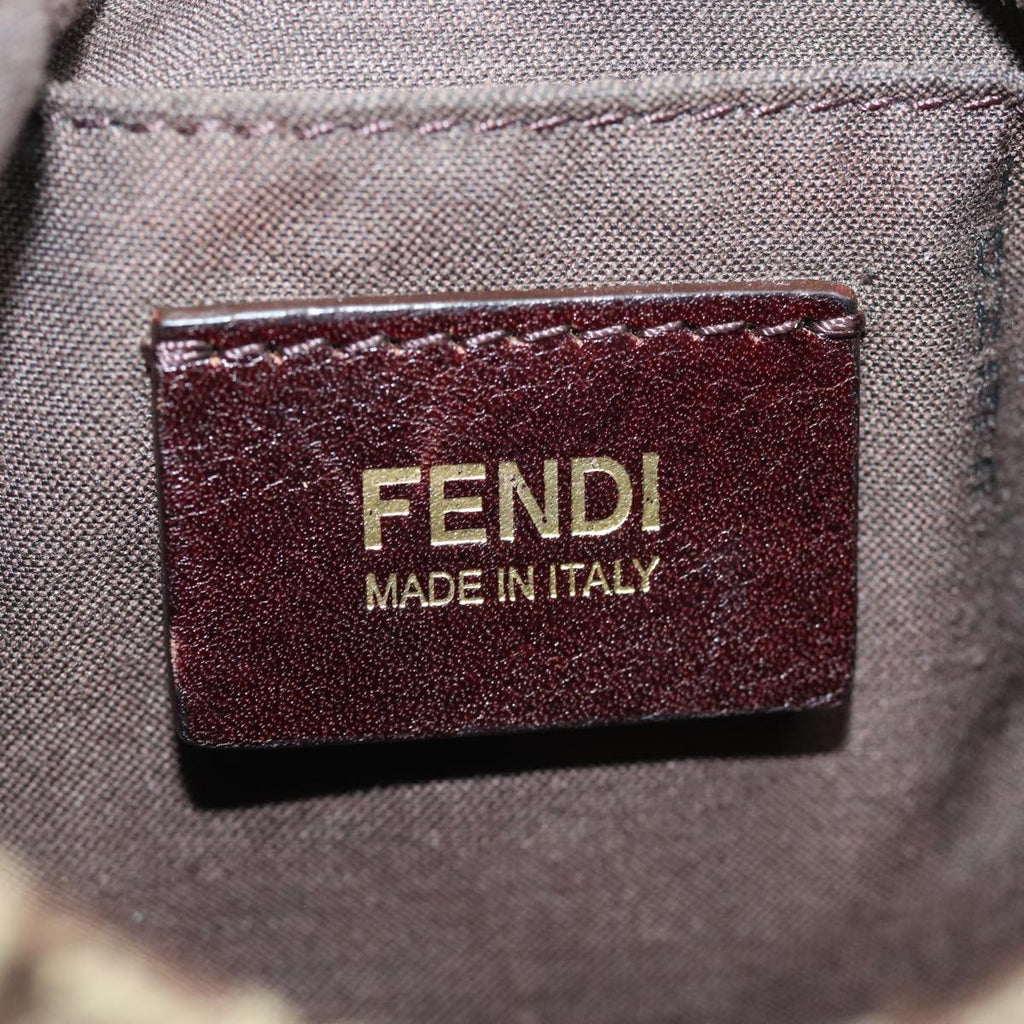 FENDI Zucchino Canvas Mamma Baguette Shoulder Bag Brown 8BT07581642