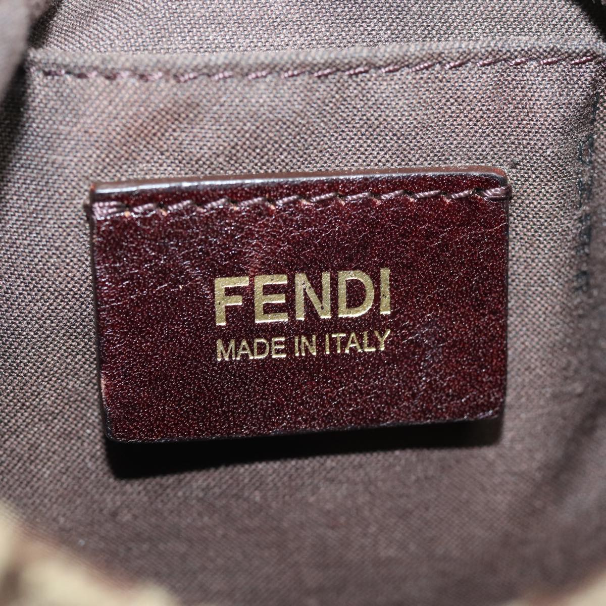 FENDI Zucchino Canvas Mamma Baguette Shoulder Bag Brown 8BT07581642