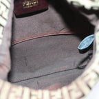 FENDI Zucchino Canvas Mamma Baguette Shoulder Bag Brown 8BT07581642